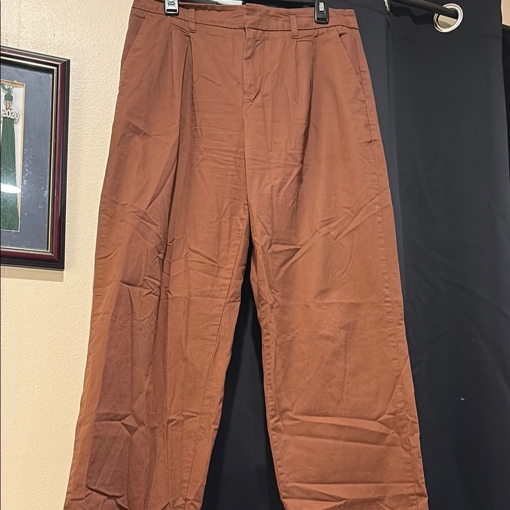 Brown Pleated Trousers